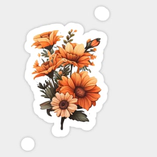 Orange Flowers Sticker